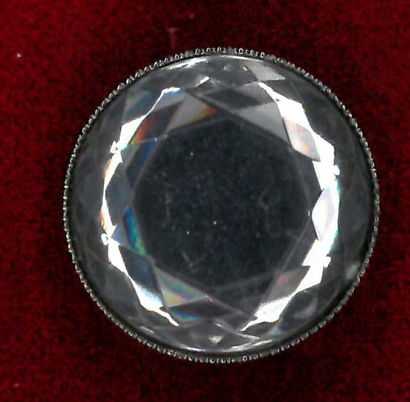 SWAROVSKI BUTTON - SIZE 19 - CLEAR/GUNMETAL