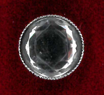 SWAROVSKI BUTTON - SIZE 11 - CLEAR/NICKEL