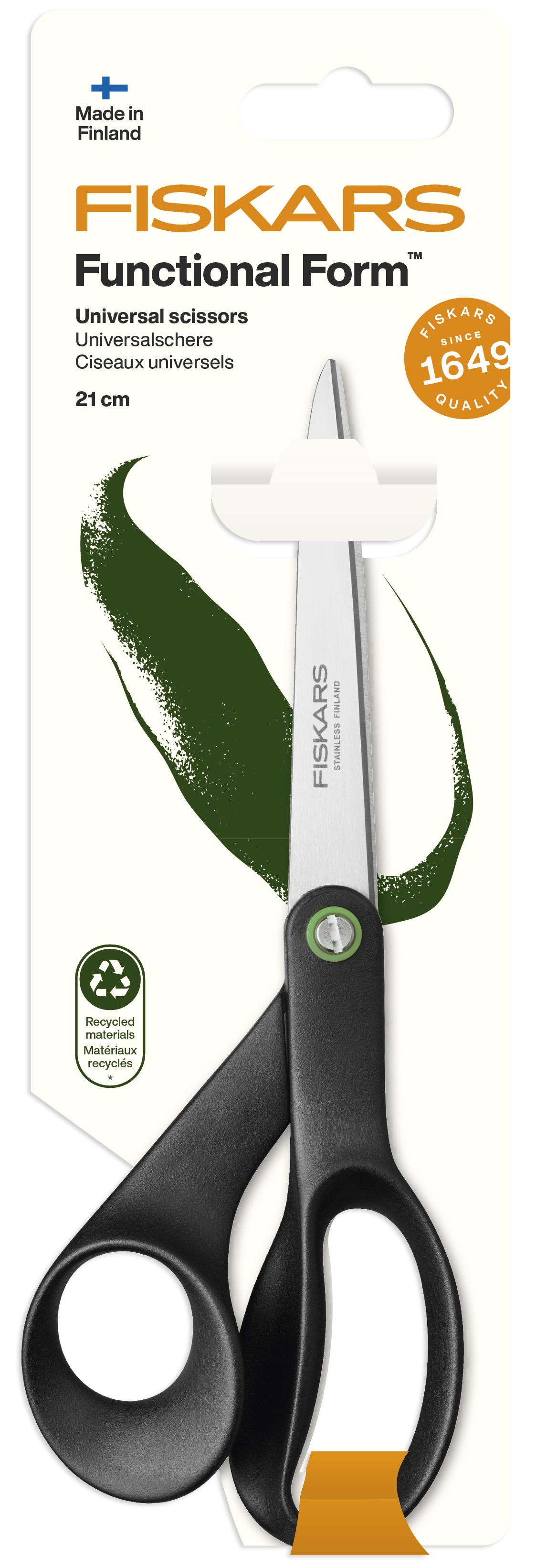 FISKARS RENEW FUNCTION FORM UNIVERSAL SCISSORS - 21CM