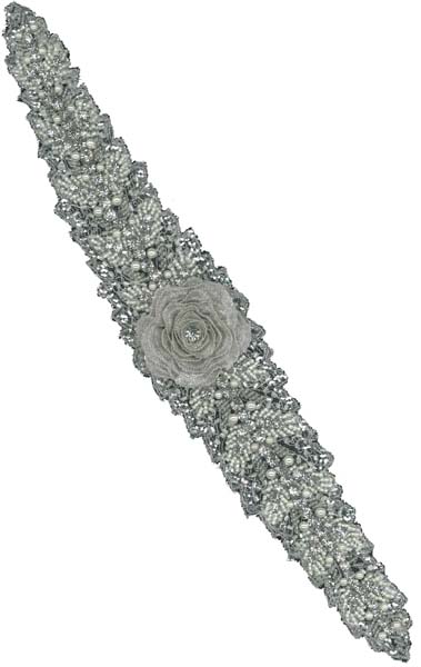 CRYSTAL 3D BEADED MOTIF (SOLD SINGULARLY) - SIL/IV