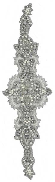 CRYSTAL BEADED MOTIF (SOLD SINGULARLY) - IV/SIL