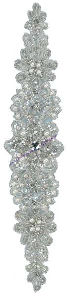 CRYSTAL BEADED MOTIF (SOLD SINGULARLY) - SIL/IV