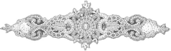 CRYSTAL BEADED MOTIF (SOLD SINGULARLY) - IV/SIL